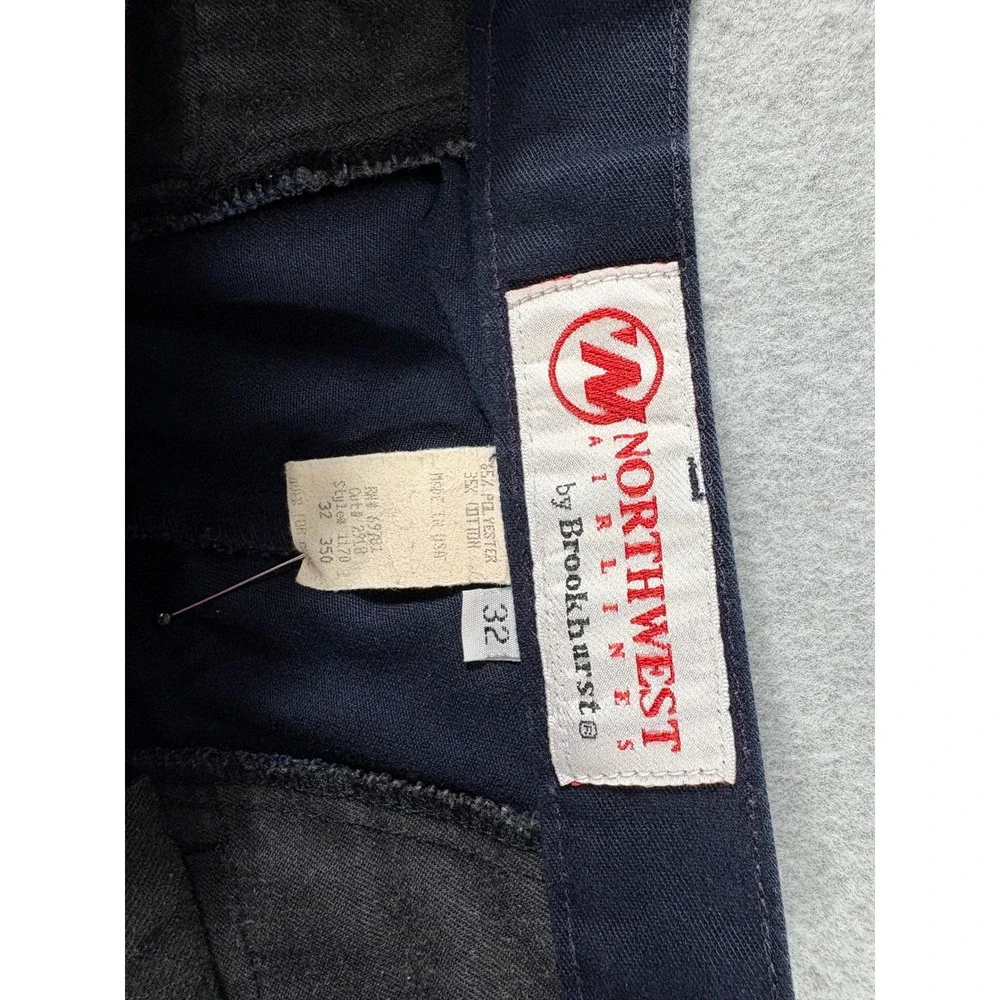 VTG Northwest Airlines by Brookhurst Chino Pants Mens 32 Navy Workwear Heritage